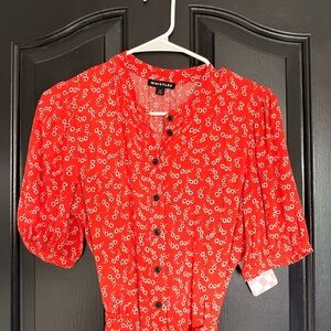 Whistles Daisy Print Button-Front Jumpsuit